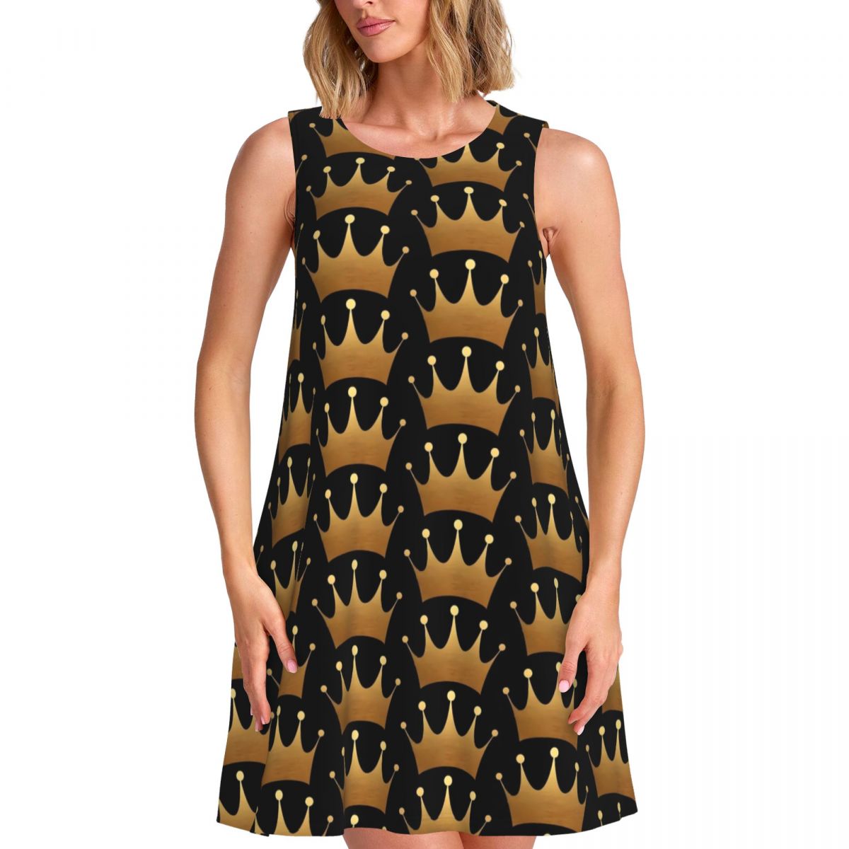Queen Print Dress Gold Crown P - огляд і ціна Queen Street Fashion